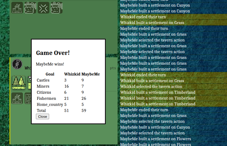 End game scores
